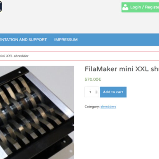 FilaMaker mini XXL shredder