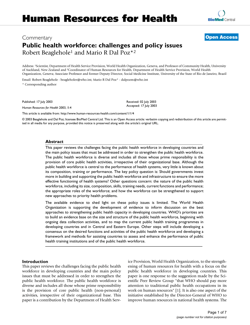 literature review examples public health