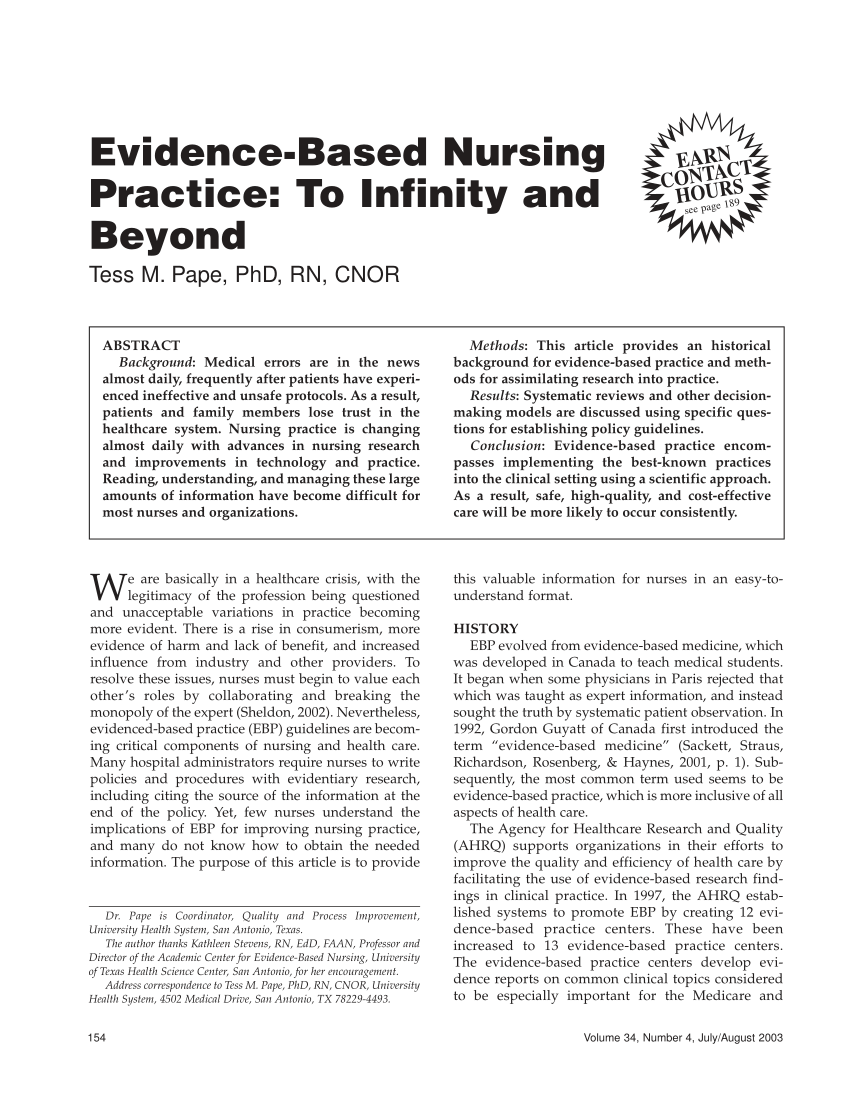 essay on evidence based practice