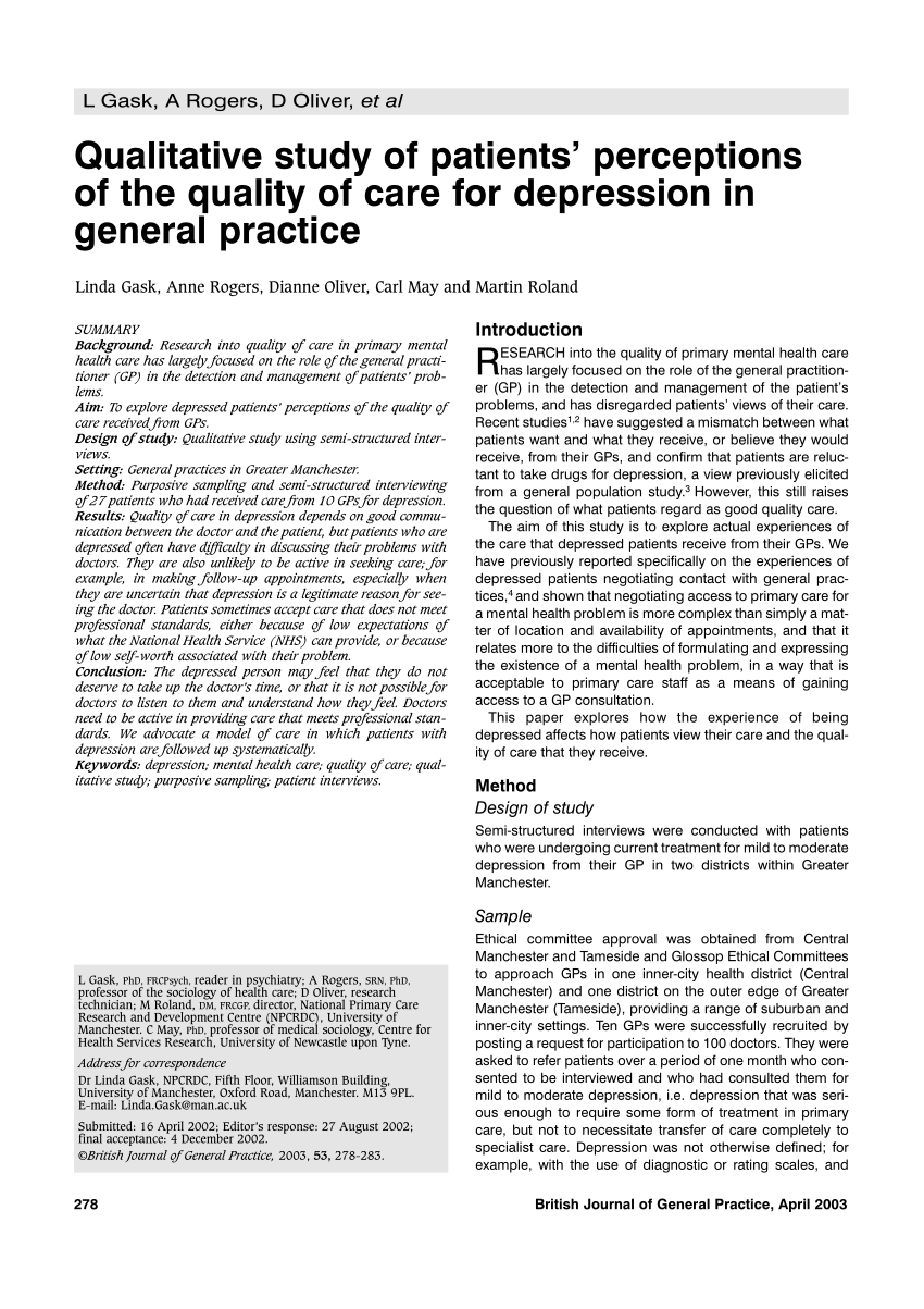 case study of clinical depression