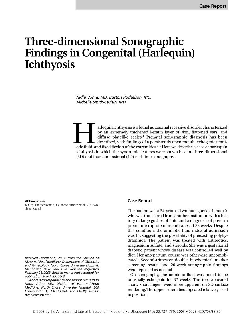 PDF Three dimensional Sonographic Findings in Congenital