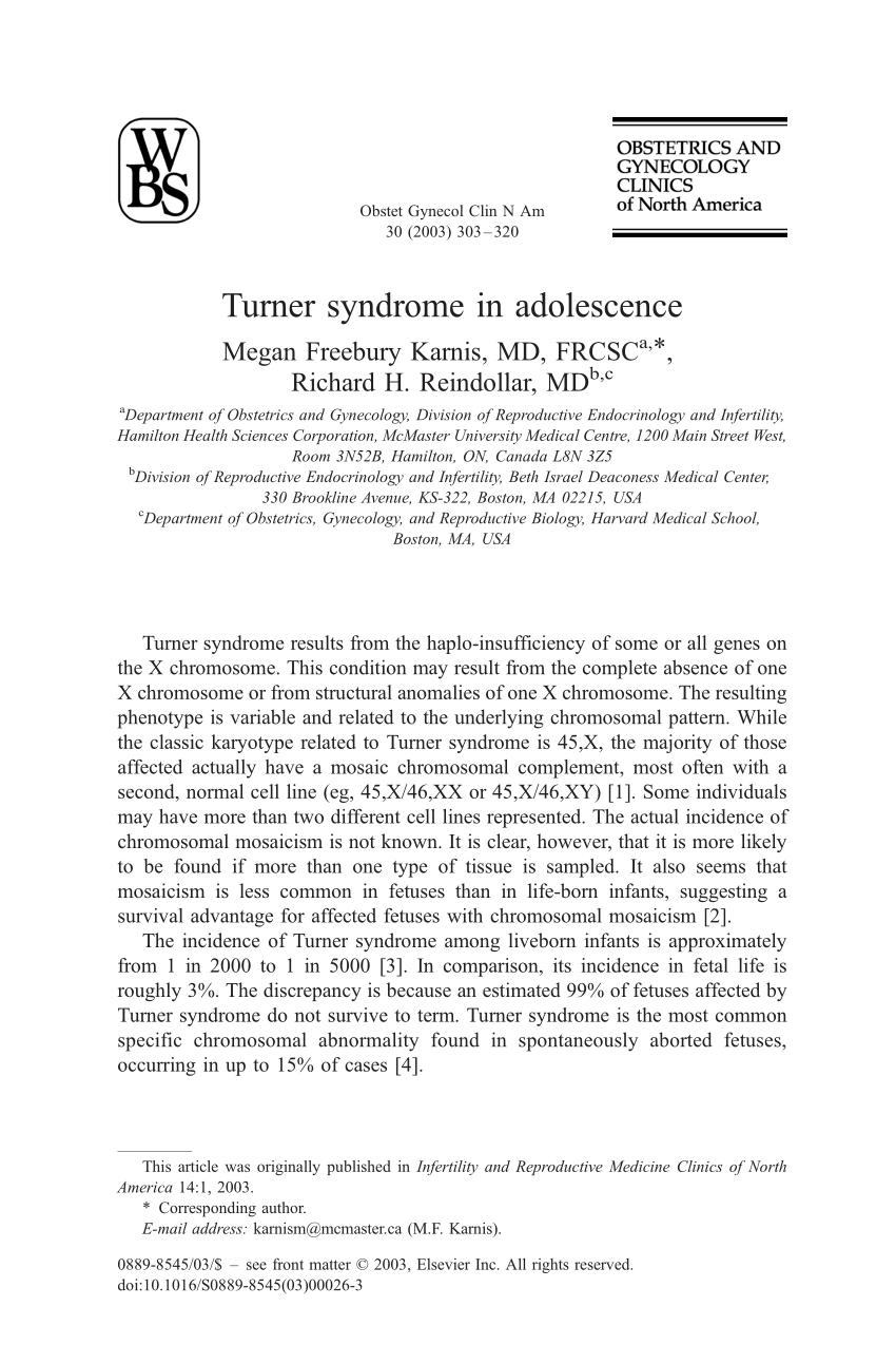 essay on turner syndrome