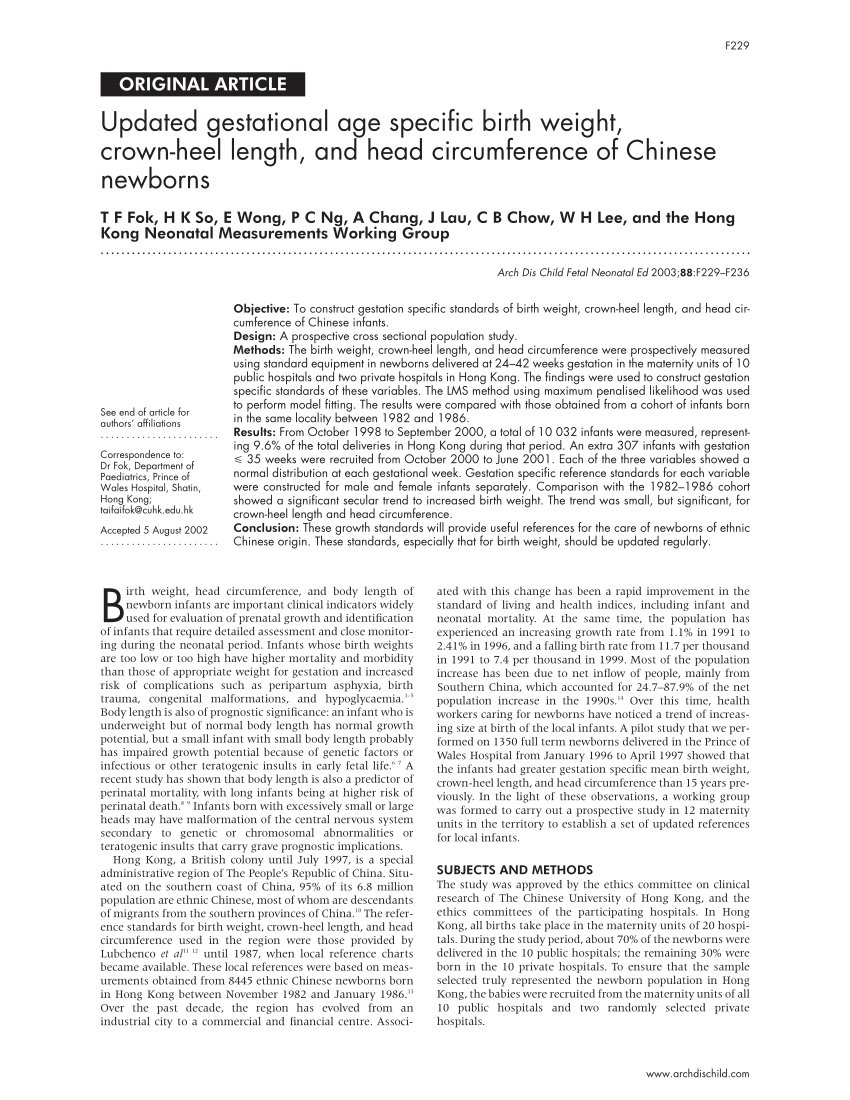 PDF) Correlation of Foot Length Measurements with Other Anthropometric  Parameters in Newborn Babies | Dr Chiesonu Nzeduba - Academia.edu
