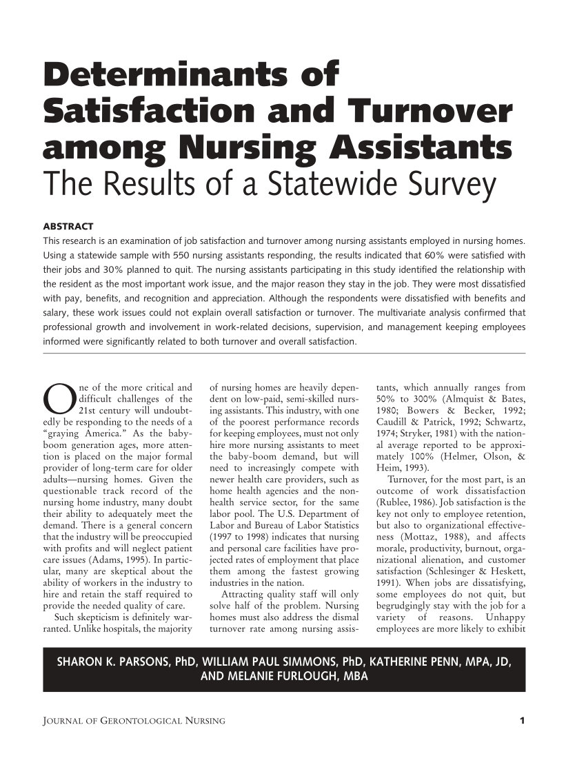 a literature review of nursing turnover costs