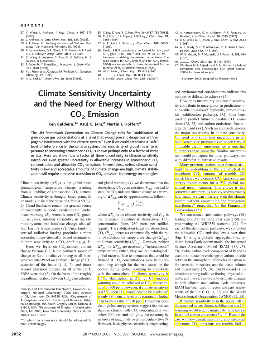 Pdf Climate Sensitivity Uncertainty And The Need For Energy Without Co2 Emission