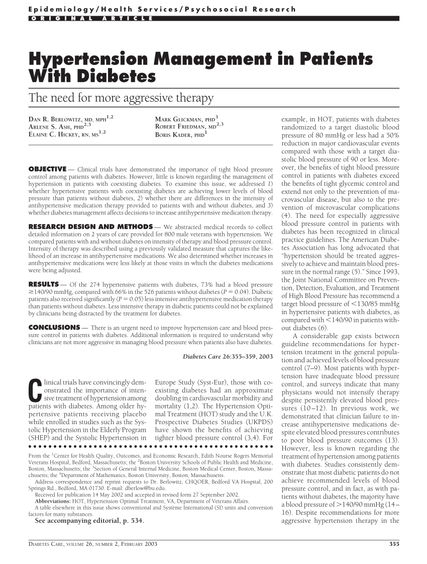 diabetes hypertension dissertation