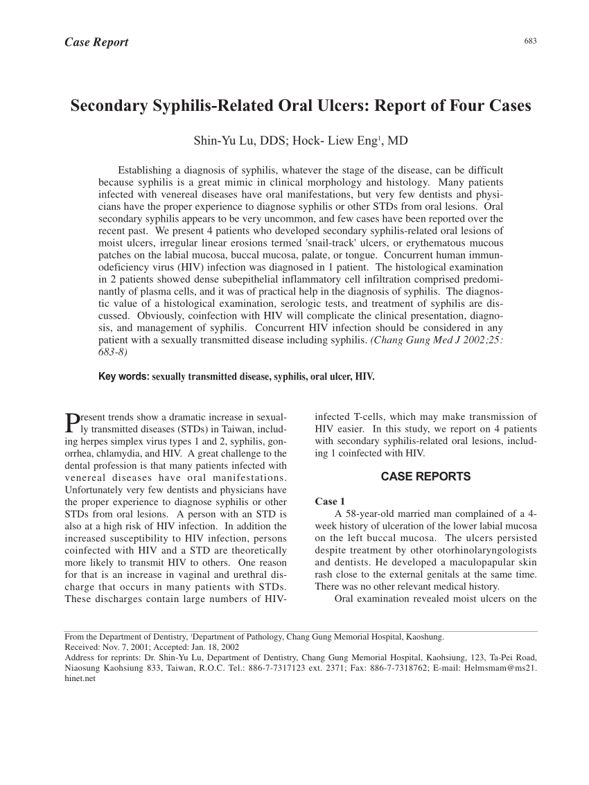 research article on syphilis