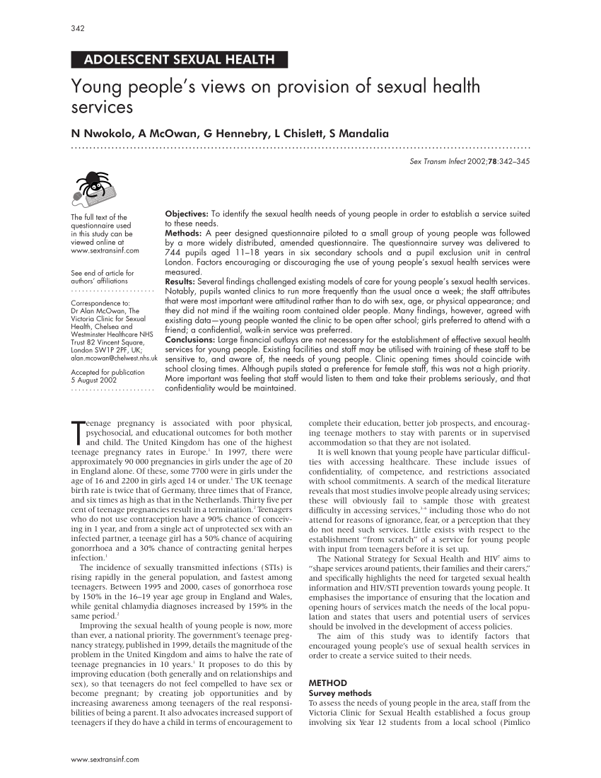 PDF Young people s views on provision of sexual health services