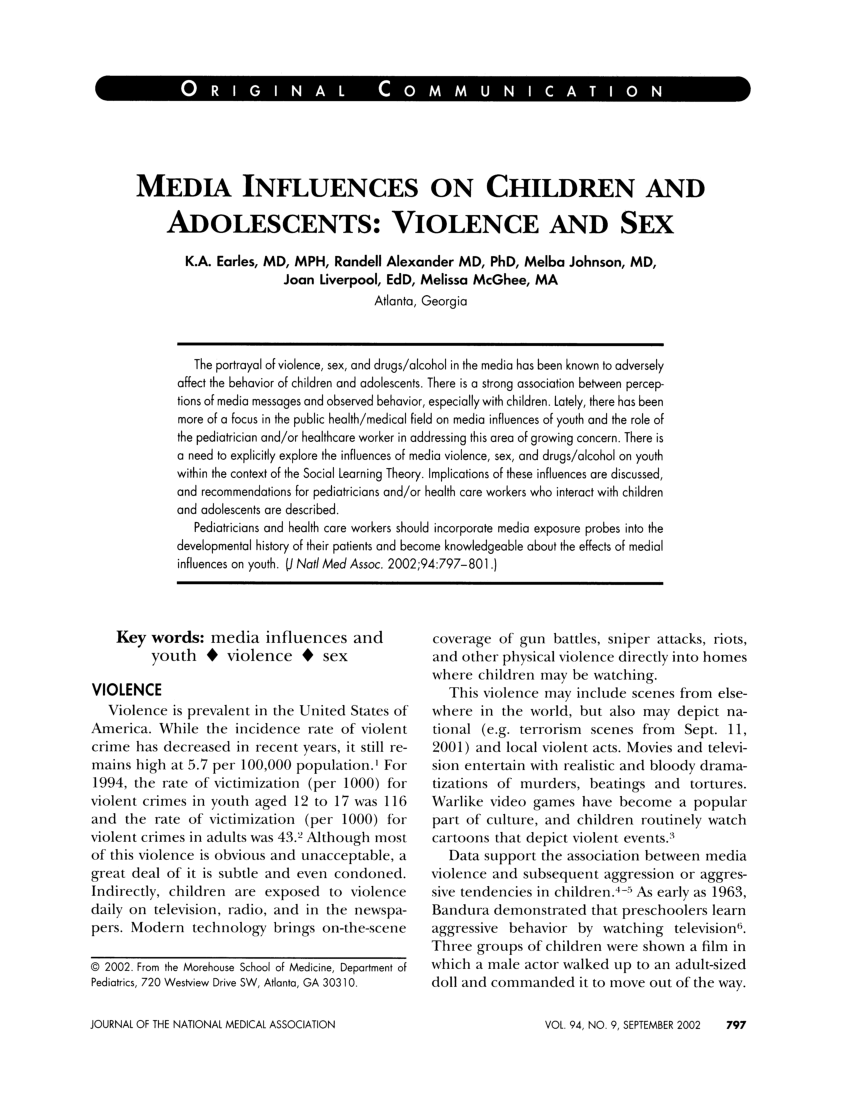 violence in the media and children