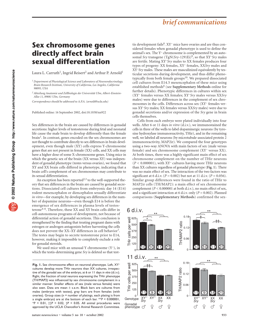 Pdf Sex Chromosome Genes Directly Affect Brain Sexual Differentiation