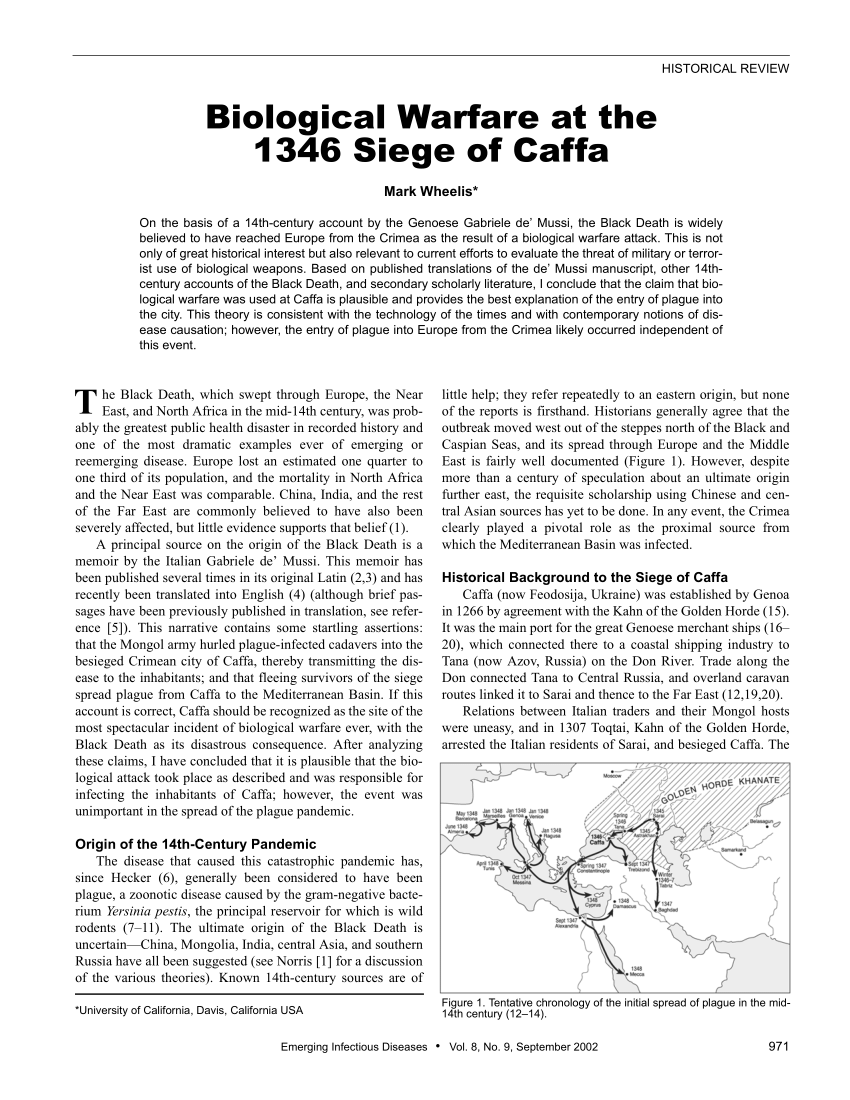 PDF) Biological Warfare at the 1346 Siege of Caffa
