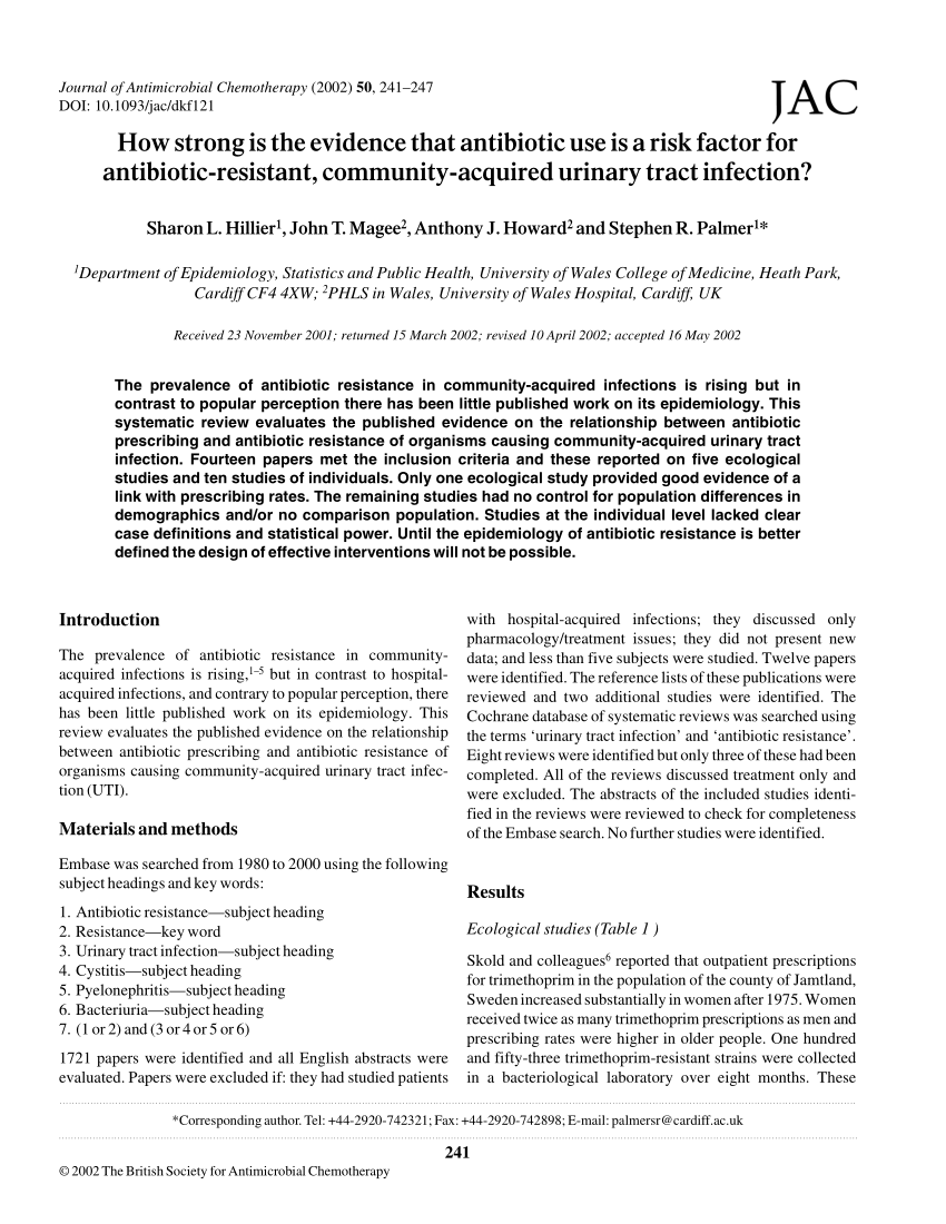 Pdf How Strong Is The Evidence That Antibiotic Use Is A Risk Factor For Antibiotic Resistant 1458