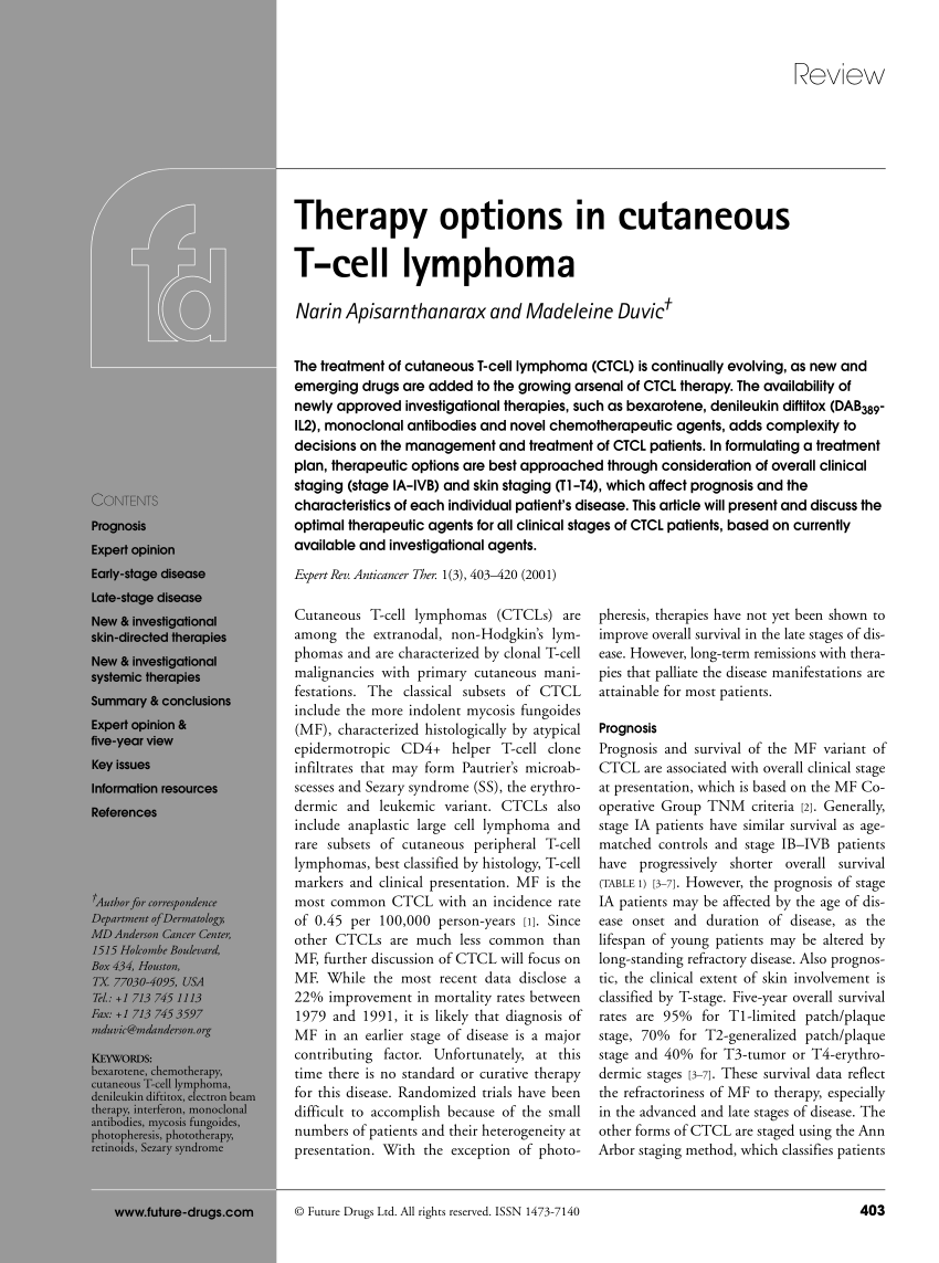 phototherapy for t cell lymphoma