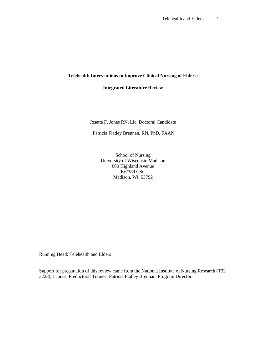 (PDF) Telehealth interventions to improved clinical nursing care