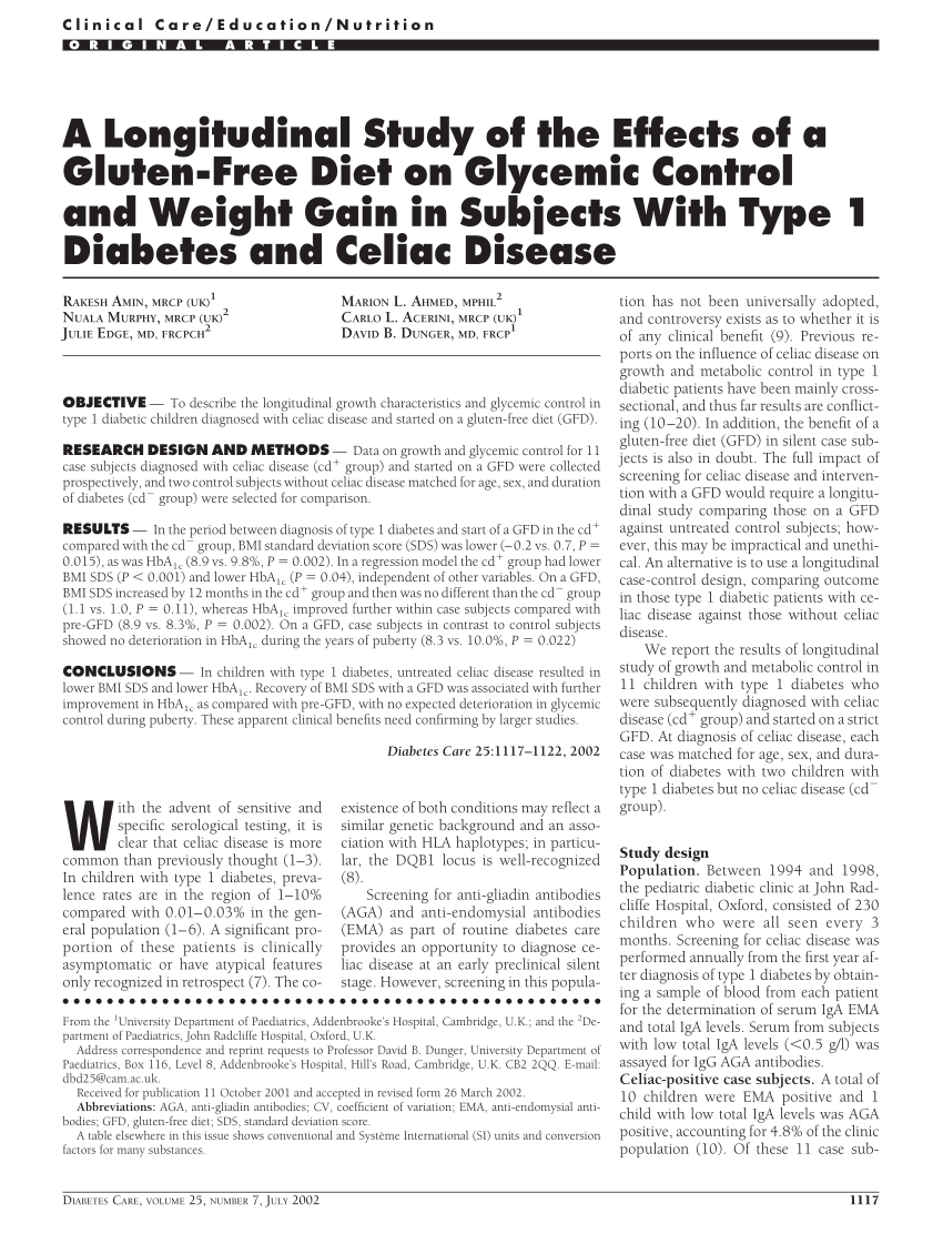 (PDF) A Longitudinal Study of the Effects of a Gluten-Free ...
