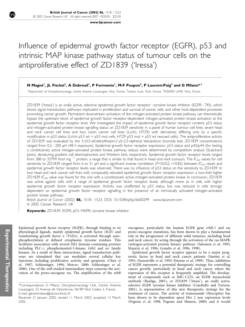 (PDF) Gefitinib (Iressa, ZD1839), a selective epidermal 