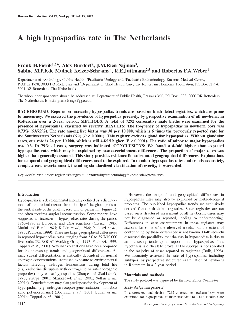 PDF A high hypospadias rate in The Netherlands