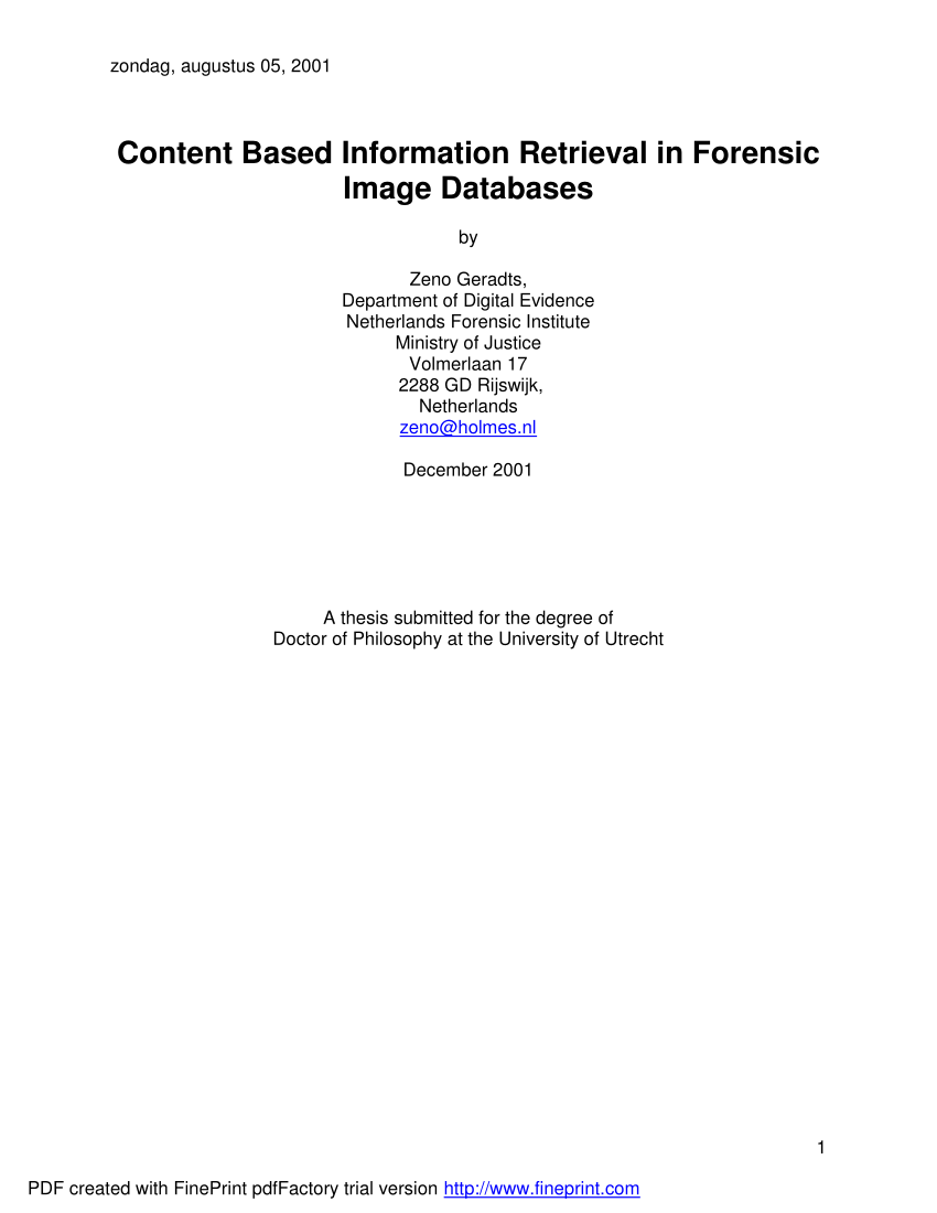 Pdf Content Based Information Retrieval In Forensic Image