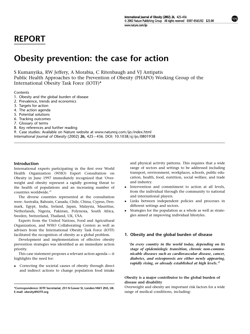case study of obesity