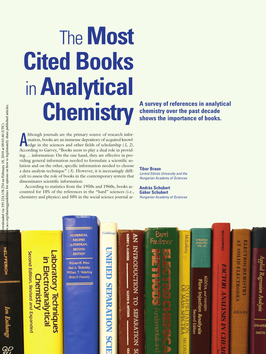 Pdf The Most Cited Books In Analytical Chemistry