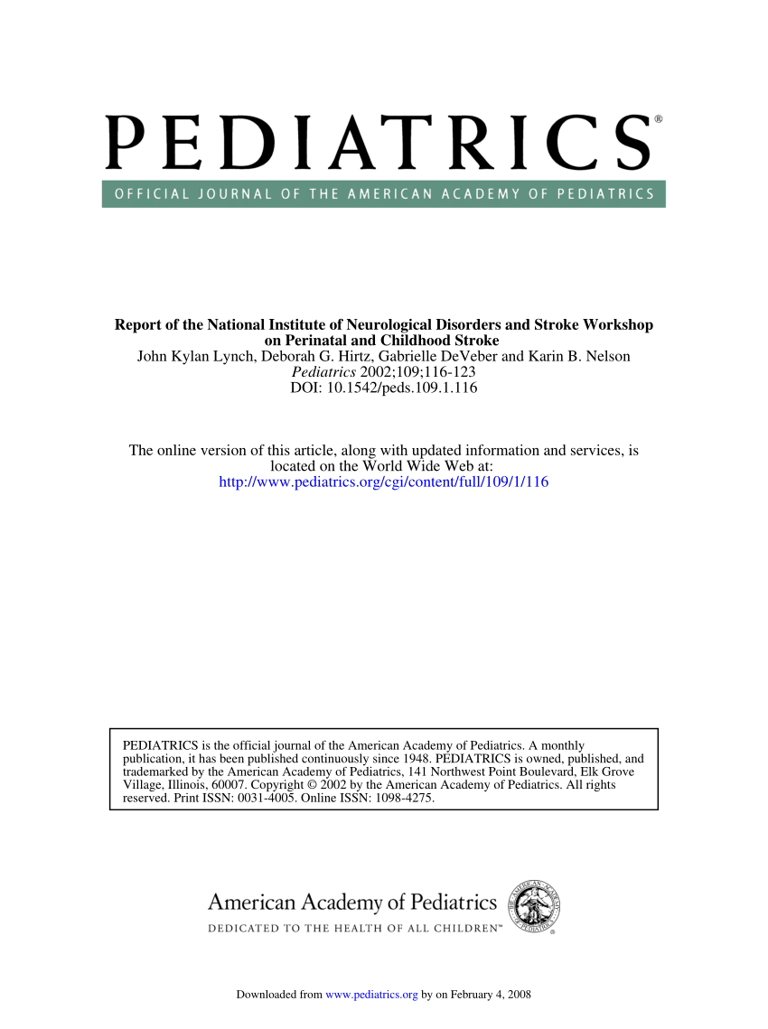 Predictor Of Outcome Of Stroke In Infants And Children Based On