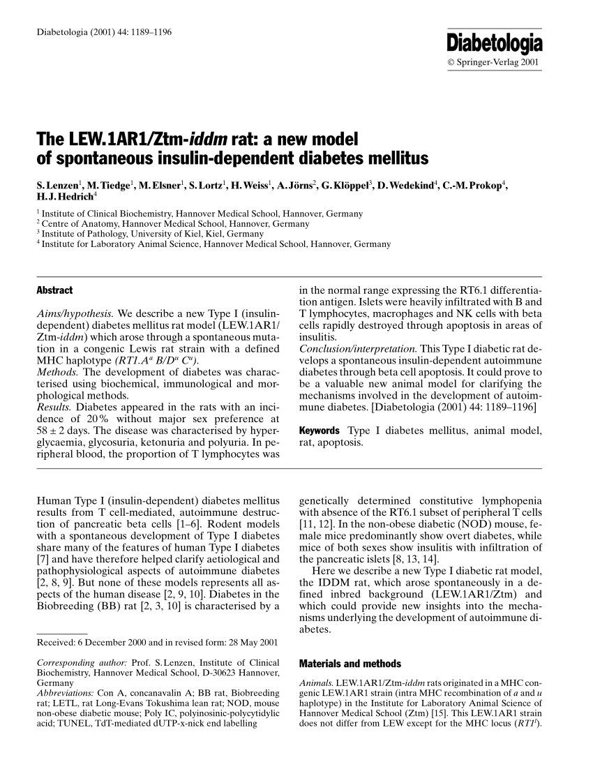 (PDF) The LEW.1AR1/Ztm-iddm rat: A new model of ...