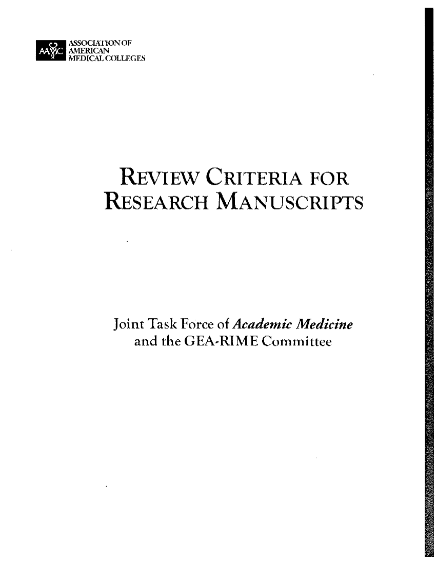 review criteria for research manuscripts