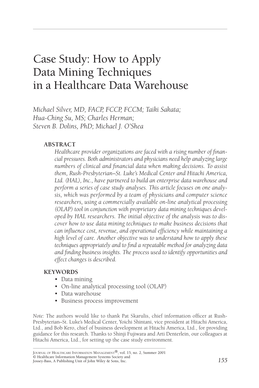 data mining case study healthcare