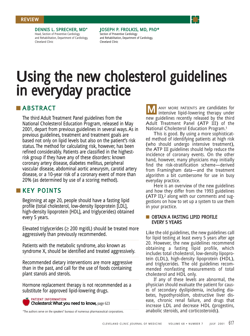 New Cholesterol Guidelines 2025