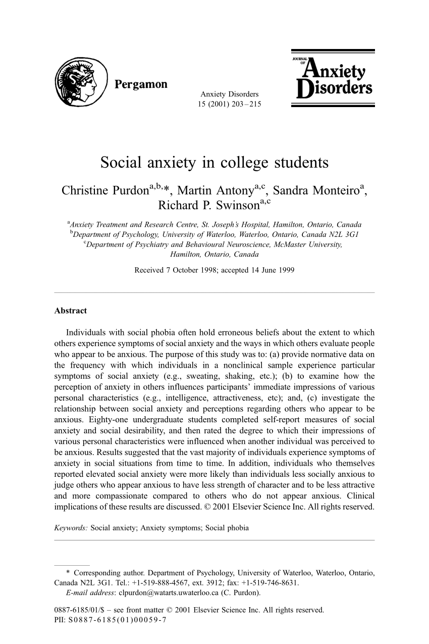 social anxiety research topics