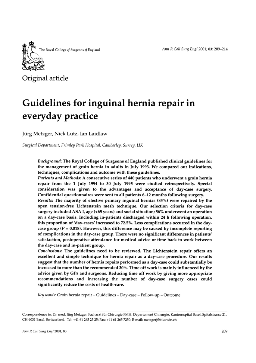 Groin hernia (Inguinal Hernia and Femoral Hernia) in Adults