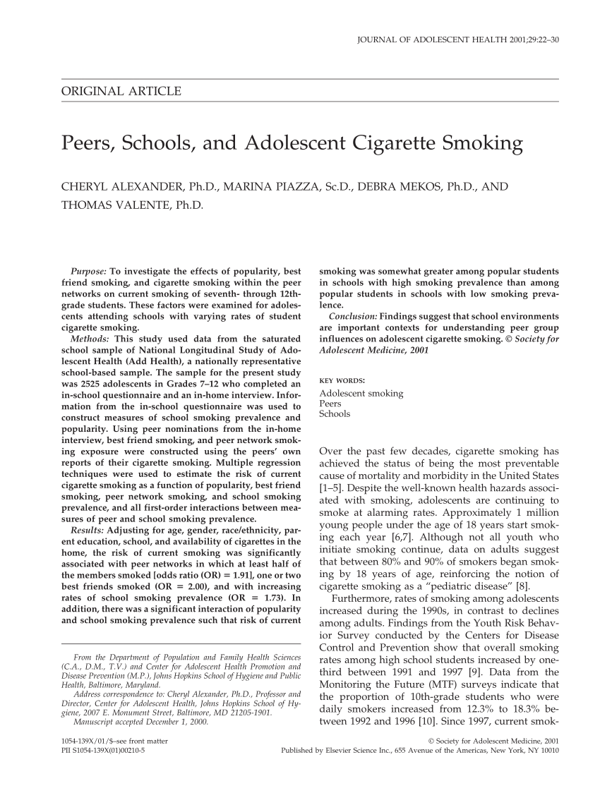 introduction of smoking research paper