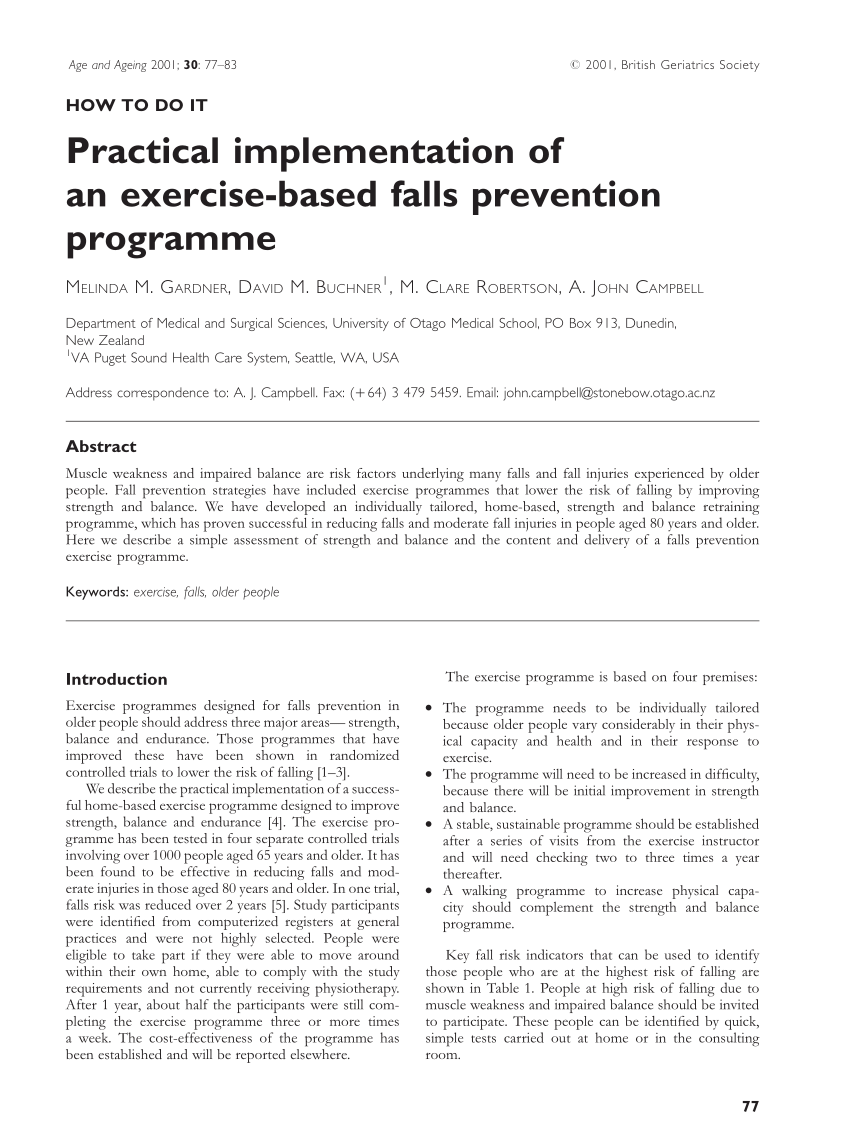 Strength training to increase balance and reduce fall risks