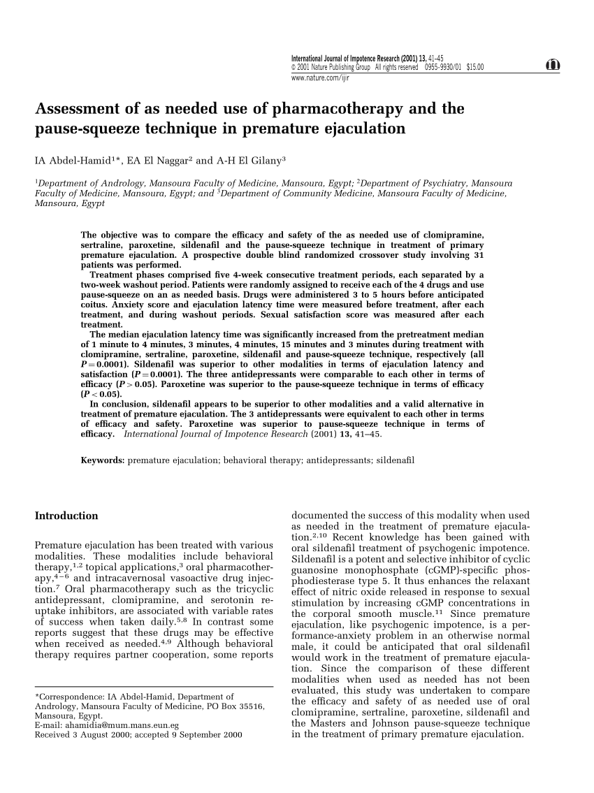 PDF Assessment of as needed use of pharmacotherapy and the pause