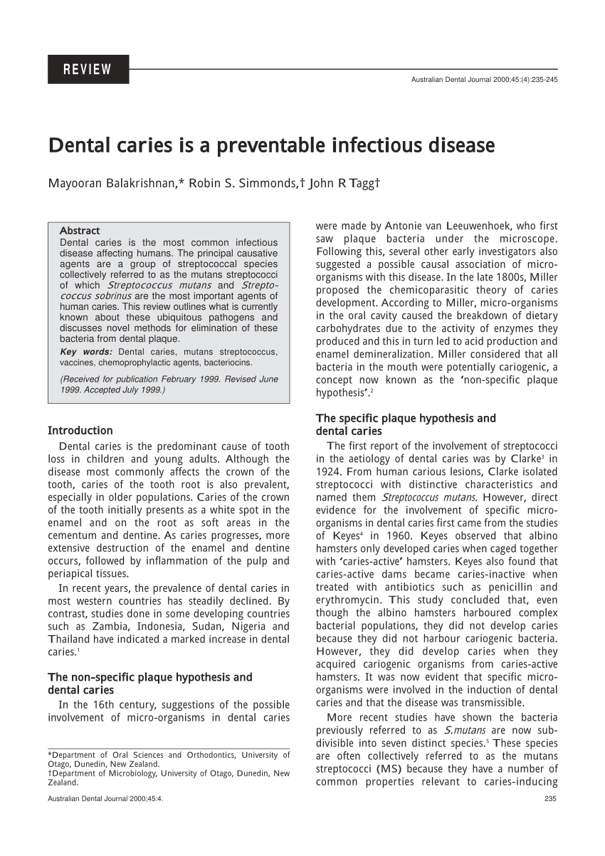 research questions on dental caries