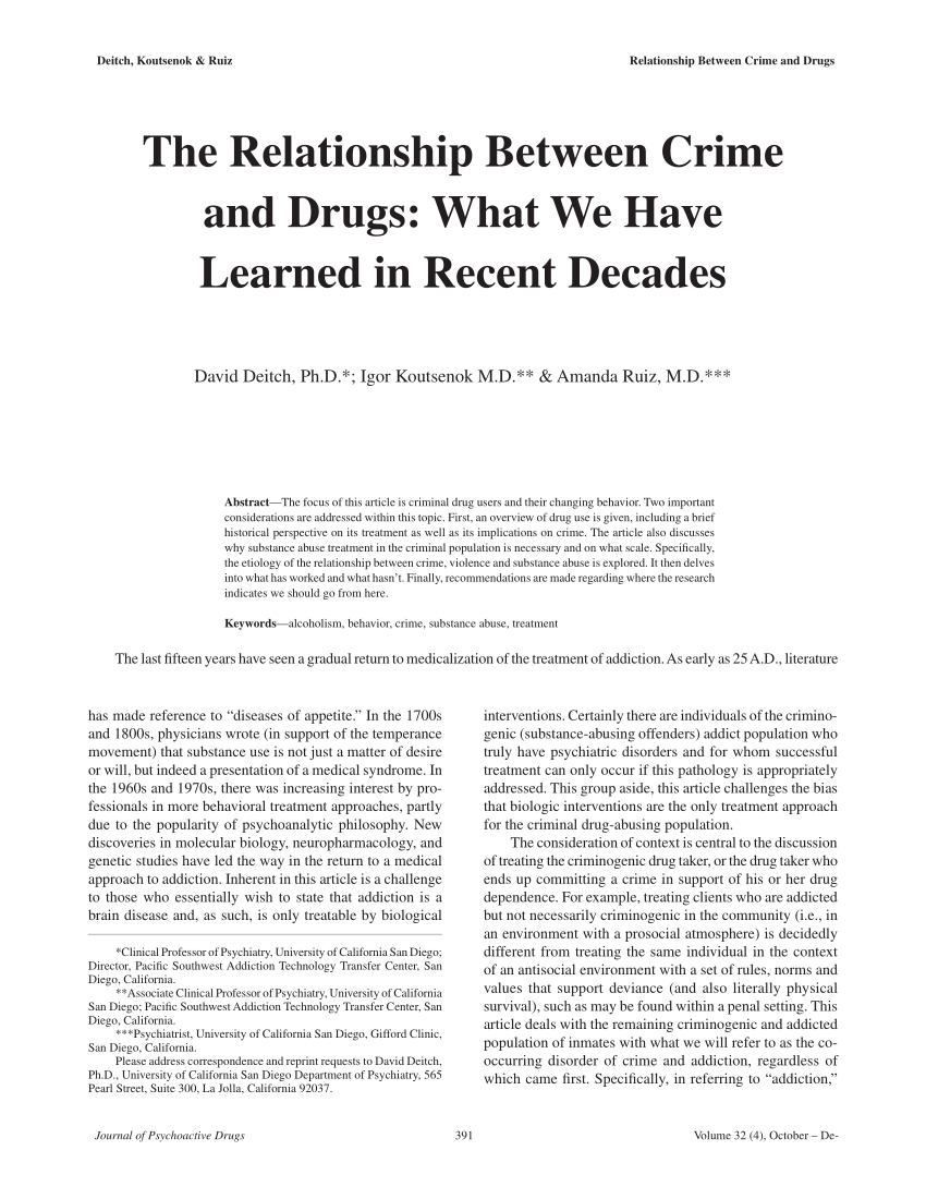 drugs and crime research paper