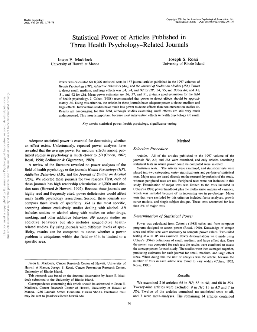 psychology research articles pdf