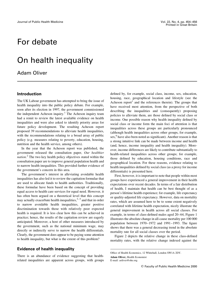 health care inequality research paper