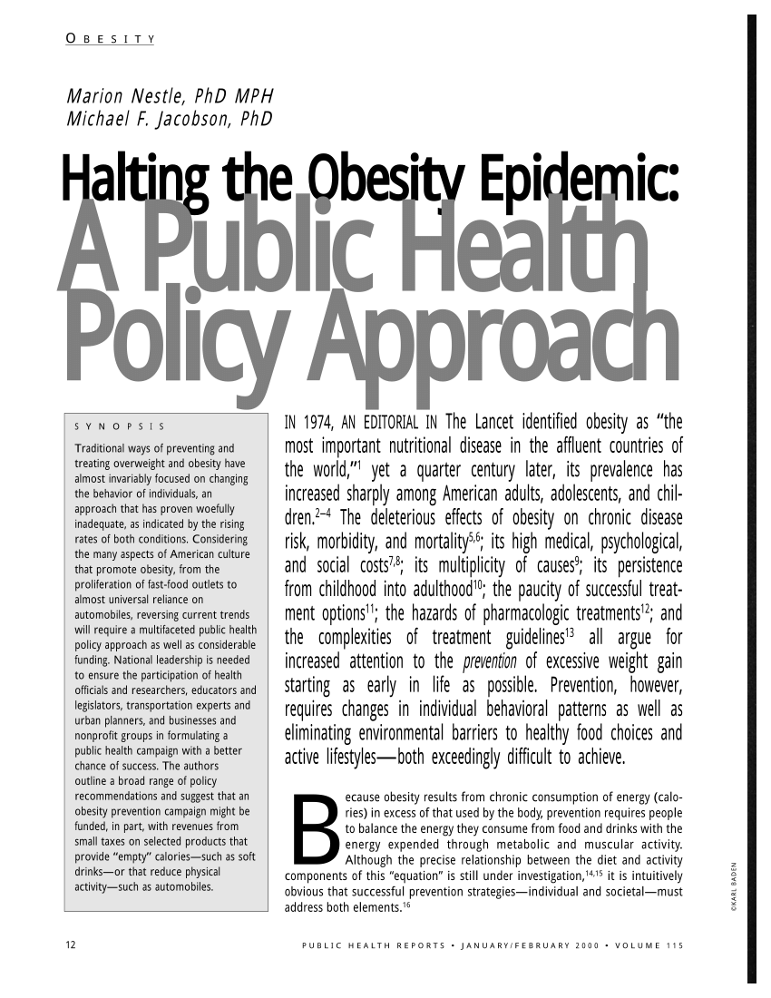 obesity epidemic thesis