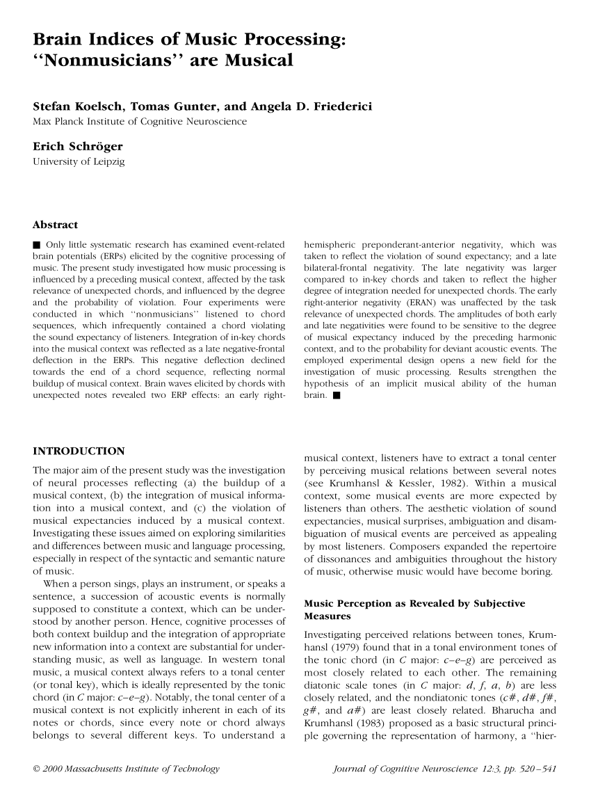 pdf brain indices of music processing nonmusicians are musical