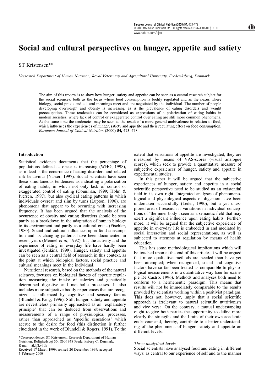 What cultural and situational factors influence hunger