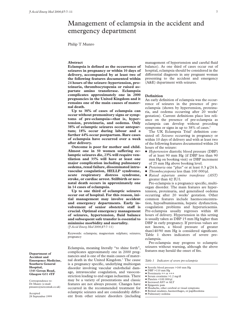 – Emergency Medicine EducationEclampsia in the ED