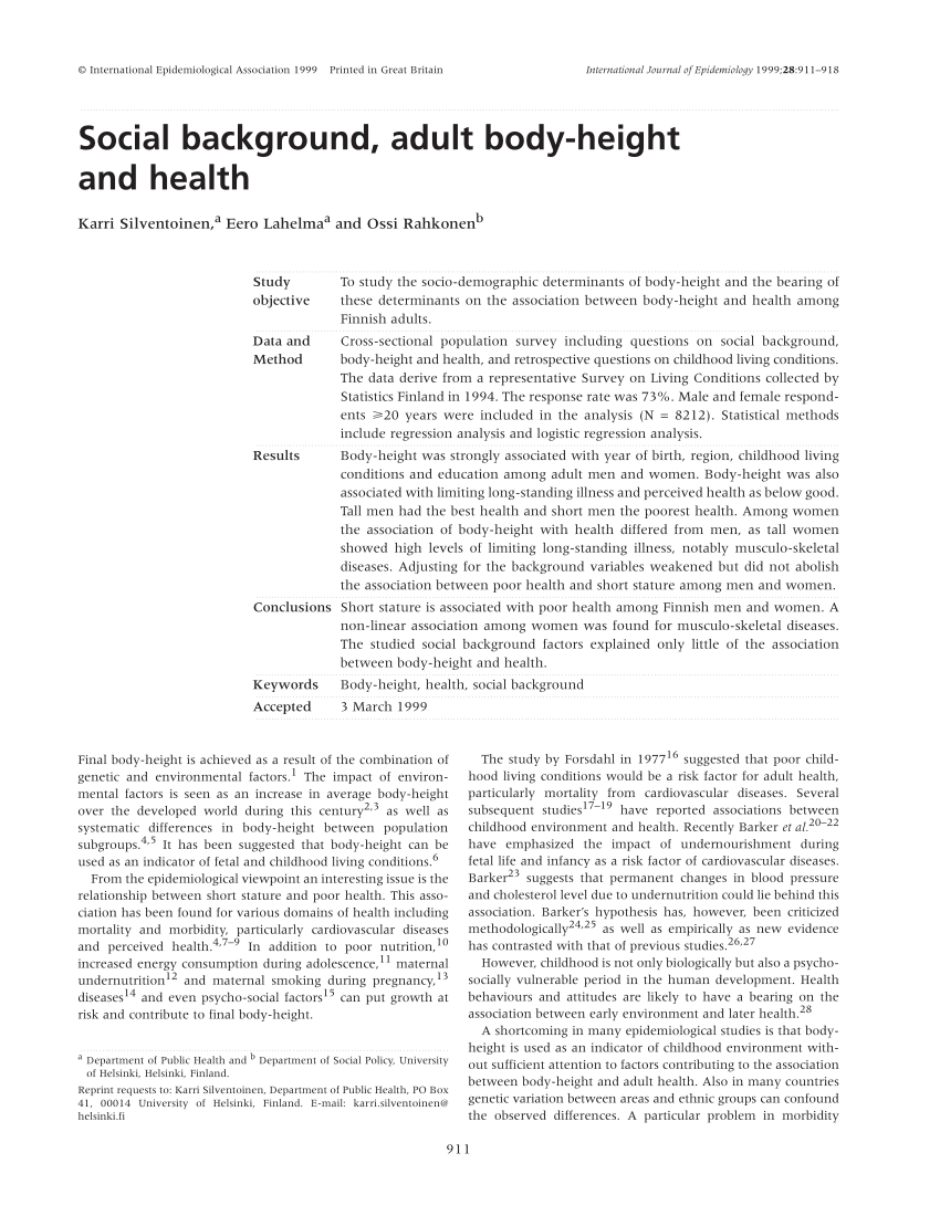 Trends in women's height and the effect of early childbearing on