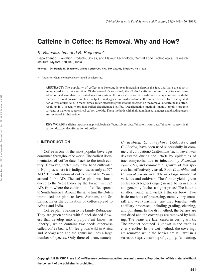 research article about caffeine
