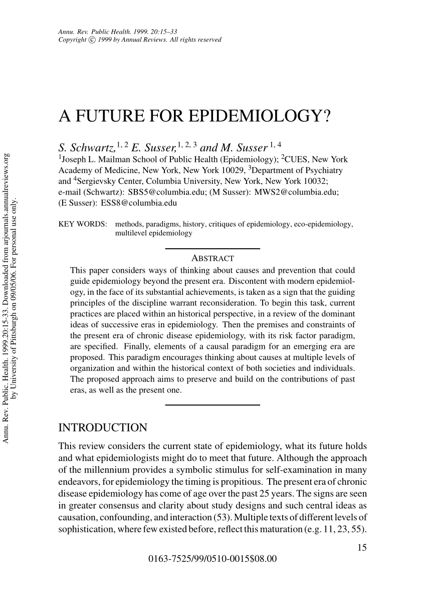 epidemiology essay