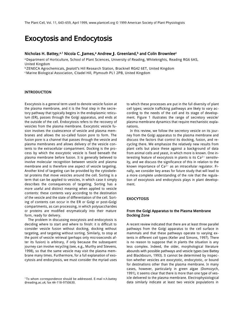 Pdf Exocytosis And Endocytosis