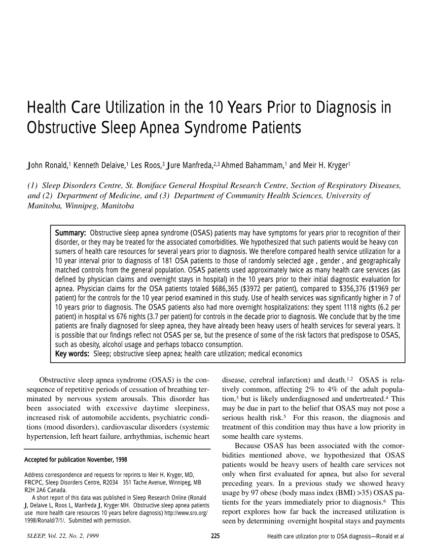 PDF) Health Care Utilization in the 10 Years Prior to Diagnosis in