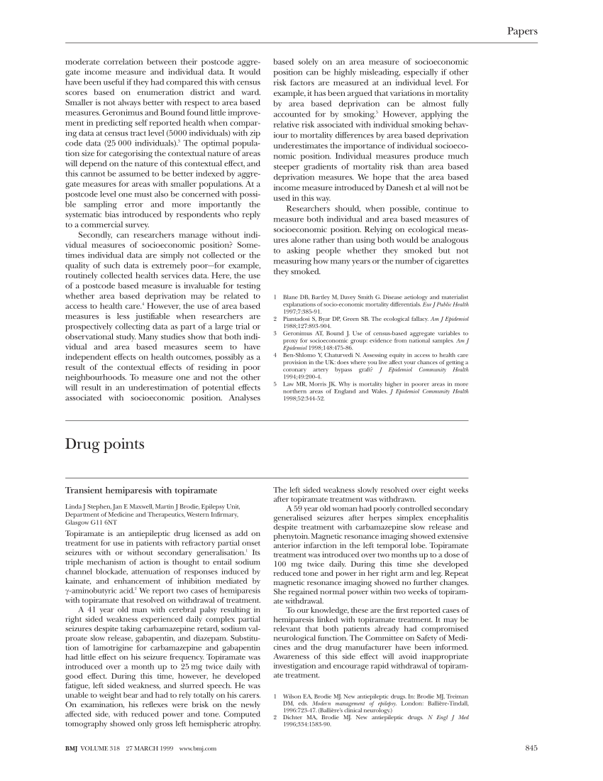 PDF Drug points. Transient hemiparesis with topiramate