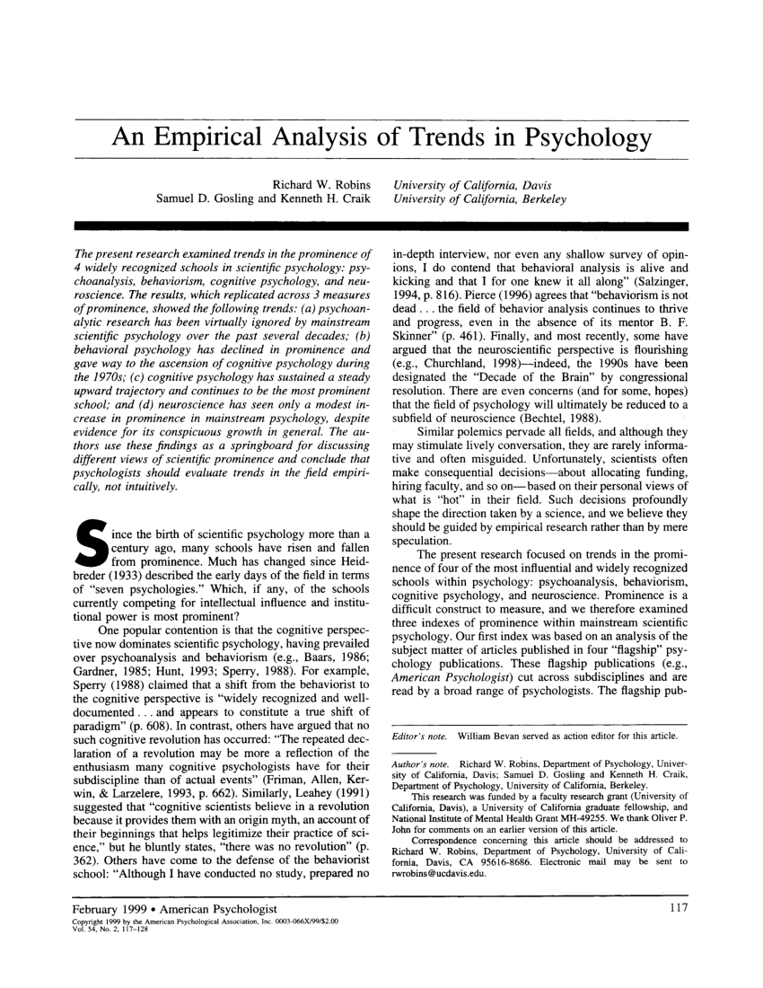empirical research articles in psychology