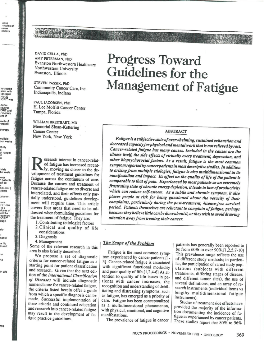 literature review on fatigue management